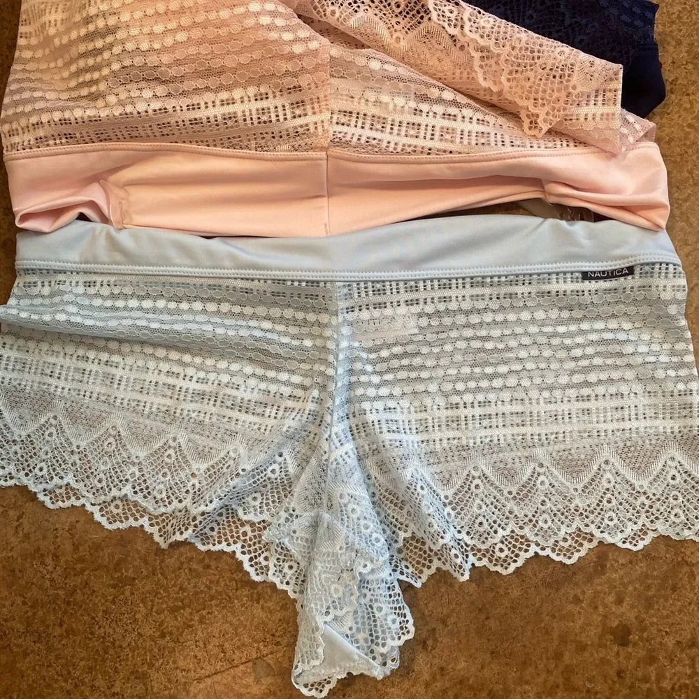 NEW Nautica super soft lace boy leg boy shorts‎ 5 pack underwear panties